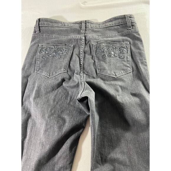 Lee Platinum Label Jeans Petite Womens 12P Grey Straight Leg High Rise Embellish - Picture 11 of 12